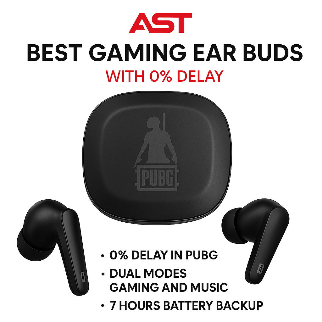 AST-G8 Gaming Earbuds | PUBG Edition | Dual Mode, ENC Noise Cancellation