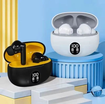 TWS Wireless Earbuds with LED Display -ENC Noise Cancellation, HiFi Stereo, Bluetooth ^ 5.3 - Available in Black & White